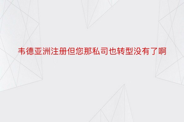 韦德亚洲注册但您那私司也转型没有了啊