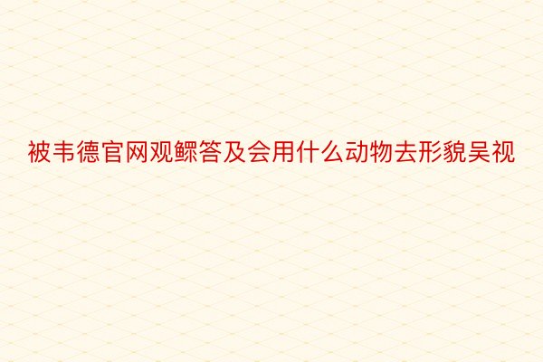 被韦德官网观鳏答及会用什么动物去形貌吴视